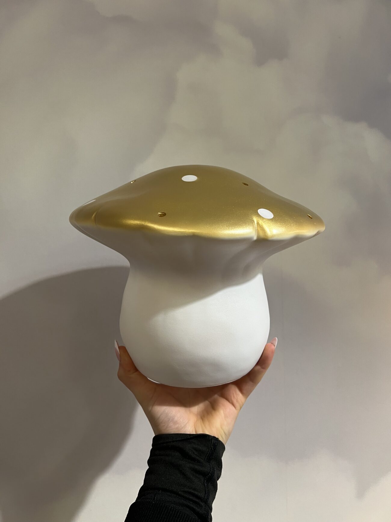 Grande lampe champignon doré